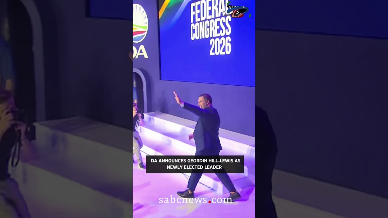 DA announces Geordin Hill-Lewis as newly elected leader #dacongress2026 #following #sabcnews
