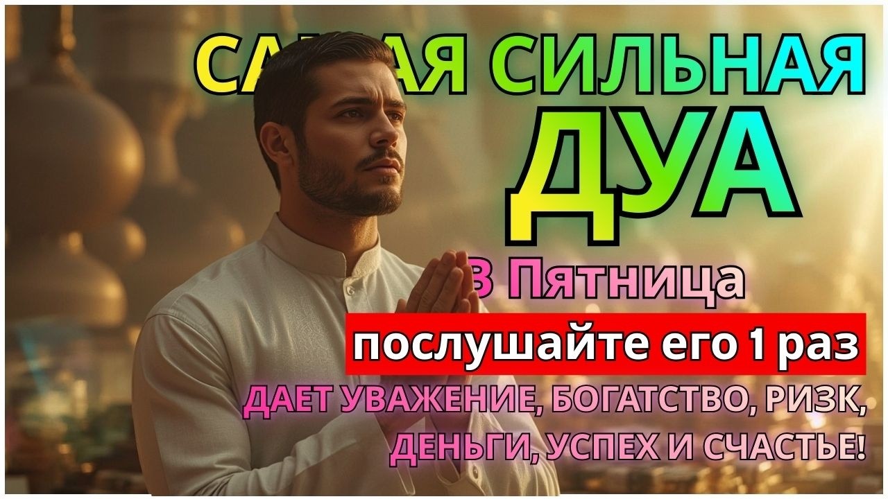 💞САМАЯ СИЛЬНАЯ ДУА В ПЯТНИЦА! ЖЕЛАНИЯ СБУДУТСЯ, ПРОБЛЕМЫ ИСЧЕЗНУТ!