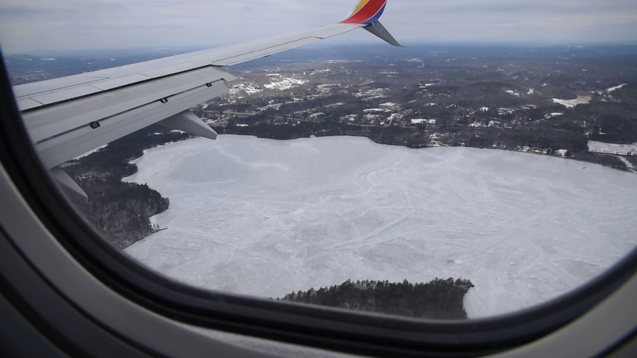 Southwest Flight 4768 Approach and Landing in Manchester, New Hampshire, USA