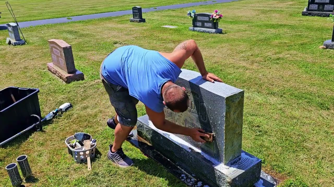 An Afternoon of Headstone Cleaning