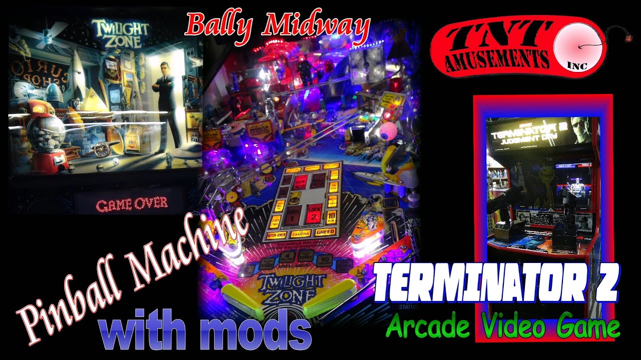 #1189 Bally TWILIGHT ZONE Pinball Machine with Mods-plus TERMINATOR 2 Arcade-TNT Amusements