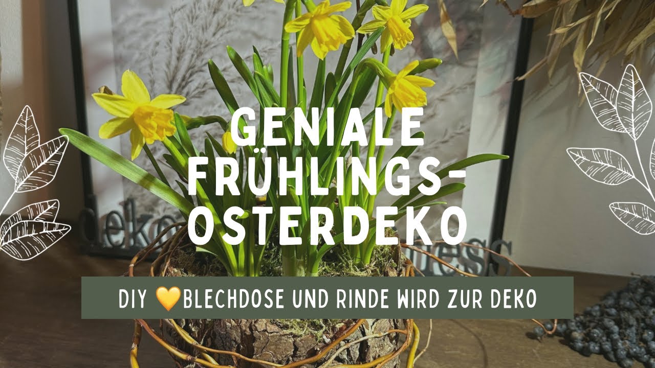 Dosen mit Rinde ummantelt, eine effektvolle Gestaltung für den Frühlings- / Osterdeko  # Upcycling
