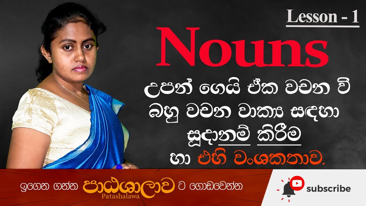 Nouns in english grammar in sinhala | නාම පද ගැන සියලු විස්තර | patashalawa