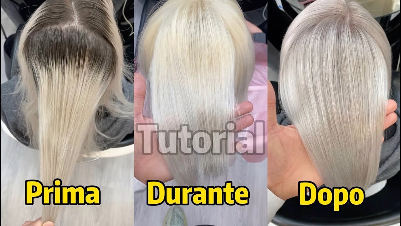 Biondo ghiaccio , tutorial di come decolorare i capelli per ottenere un biondo freddo/silver.