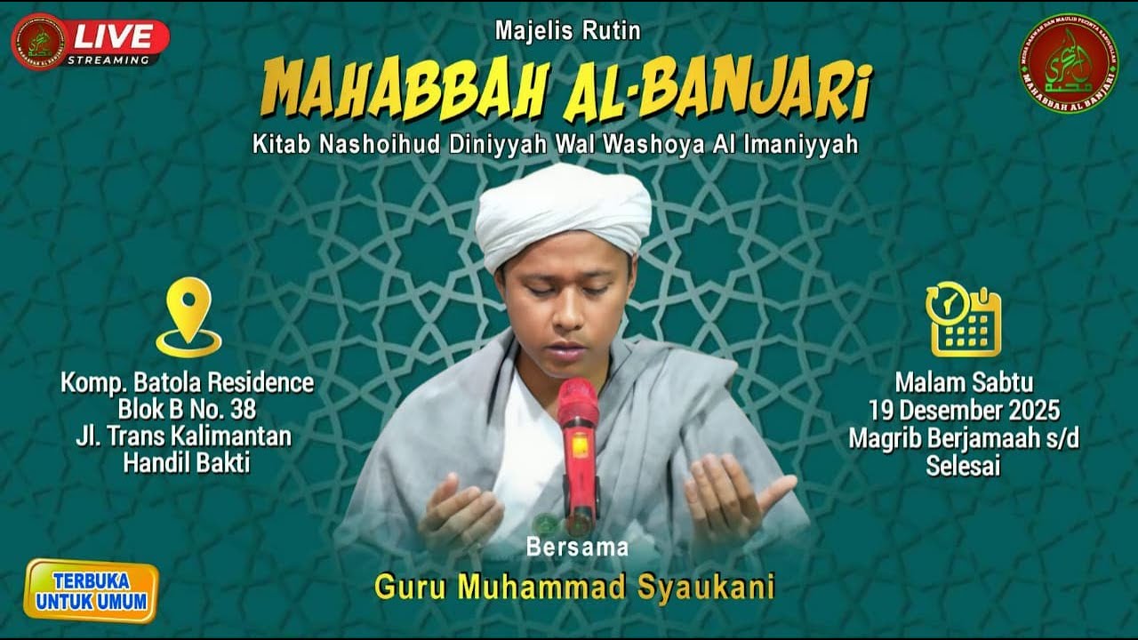 🔴[LIVE] Pengajian KITAB NASHOIHUDDINIYYAH Oleh GURU MUHAMMAD SYAUKANI Malam Sabtu 19 Desember 2025