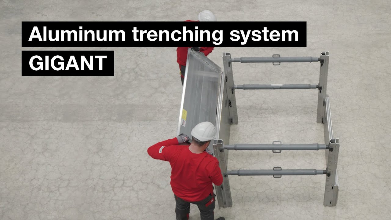 Aluminium trench shoring system: Assembly in timelapse Aluminium trenching system GIGANT