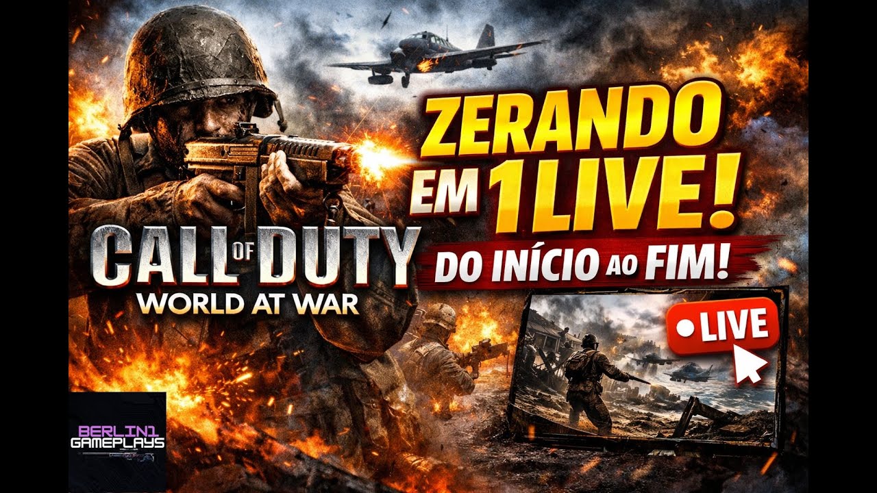 Call Of Duty World At War do Início ao Fim Zerando em 1 live!!