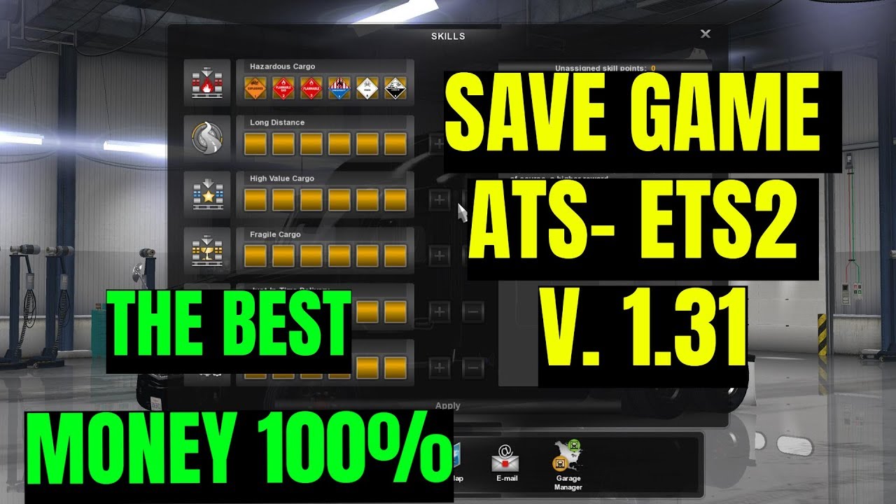 😍 DESCARGA SAVE GAMES ATS - ETS2 V. 1.31 | 100% Money 🏆 Completed |YANRED