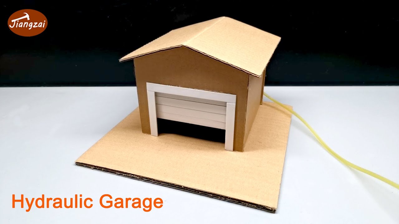 How to Make a Mini Hydraulic Garage from cardboard - DIY Cardboard Car Garage