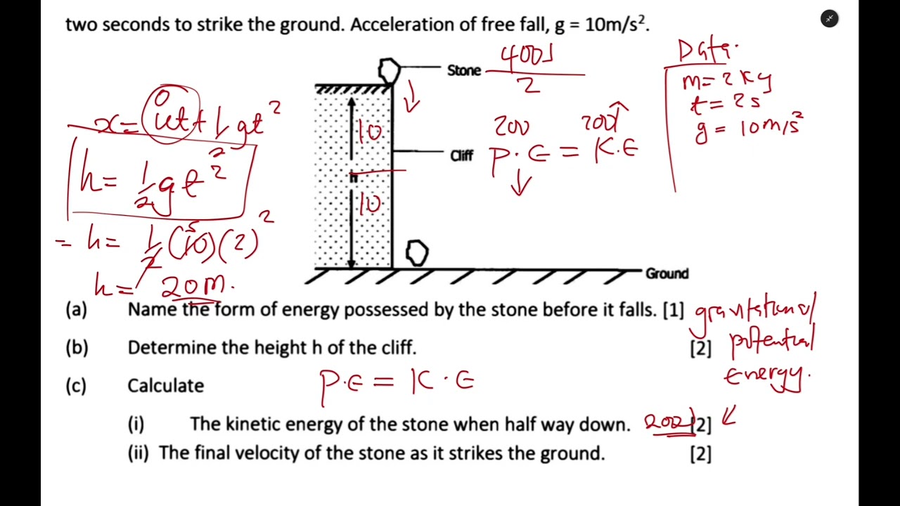 work, energy and power || ECZ exam questions || fully answered