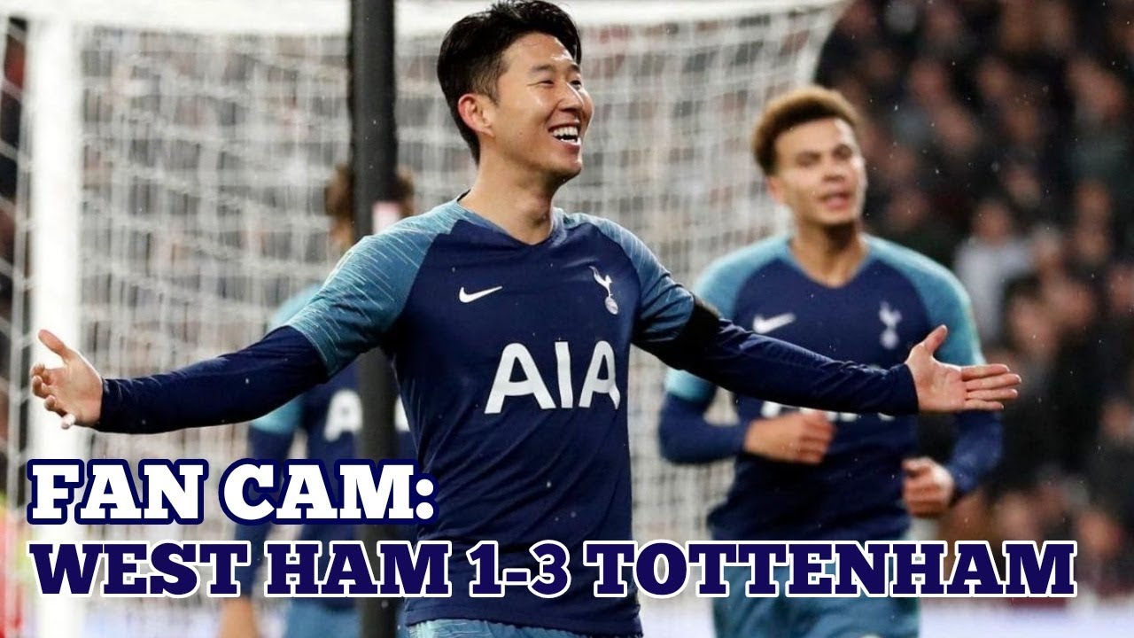 FAN CAM: West Ham 1-3 Tottenham: Heung-Min Son 손흥민 Double, Blue Flare, Scenes! 31/10/18