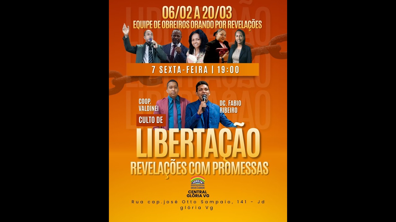 SEXTA FEIRA ( CULTO DE CURAS E LIBERTAÇÕES ) 27/02/2026