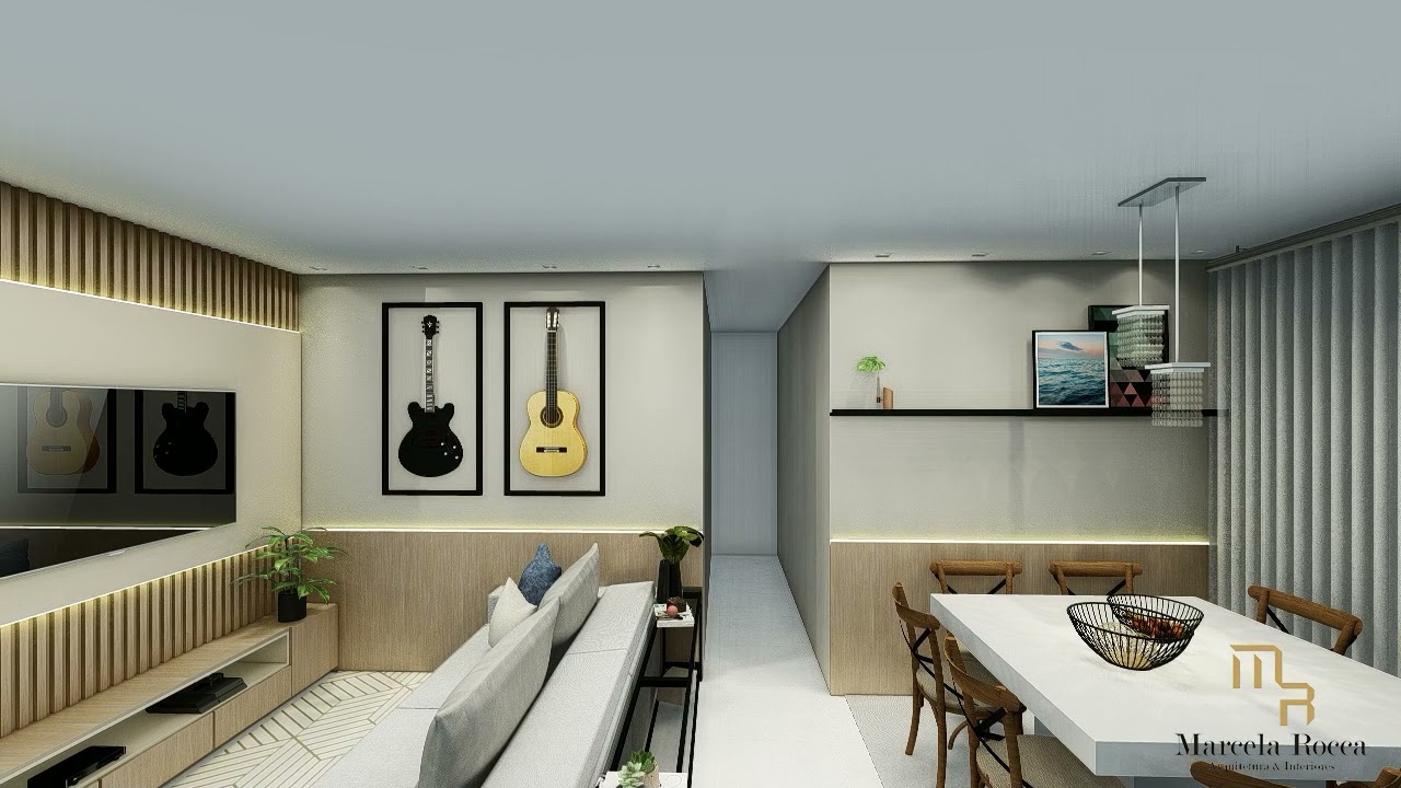 Projeto home office integrado a sala