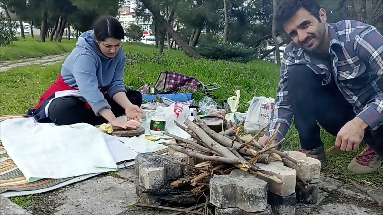 İlk küçücük kampımızın 1 partı🌲, Azerbaycan yemeği et çorbası 🍲