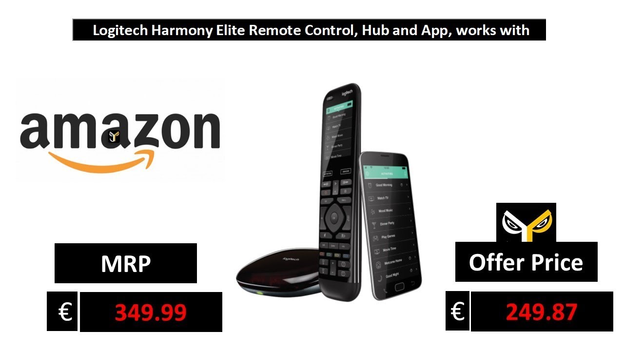 Logitech Harmony Elite Remote Control, Hub and App, works with Alexa