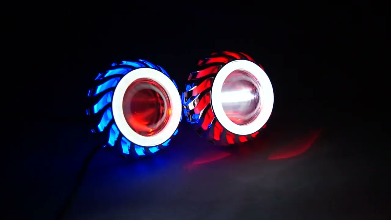 Motorcycle Headlight Motorcycle 1000LM Moto LED Dual Lens Halo Angel Devil Eye Motorcycle Motos