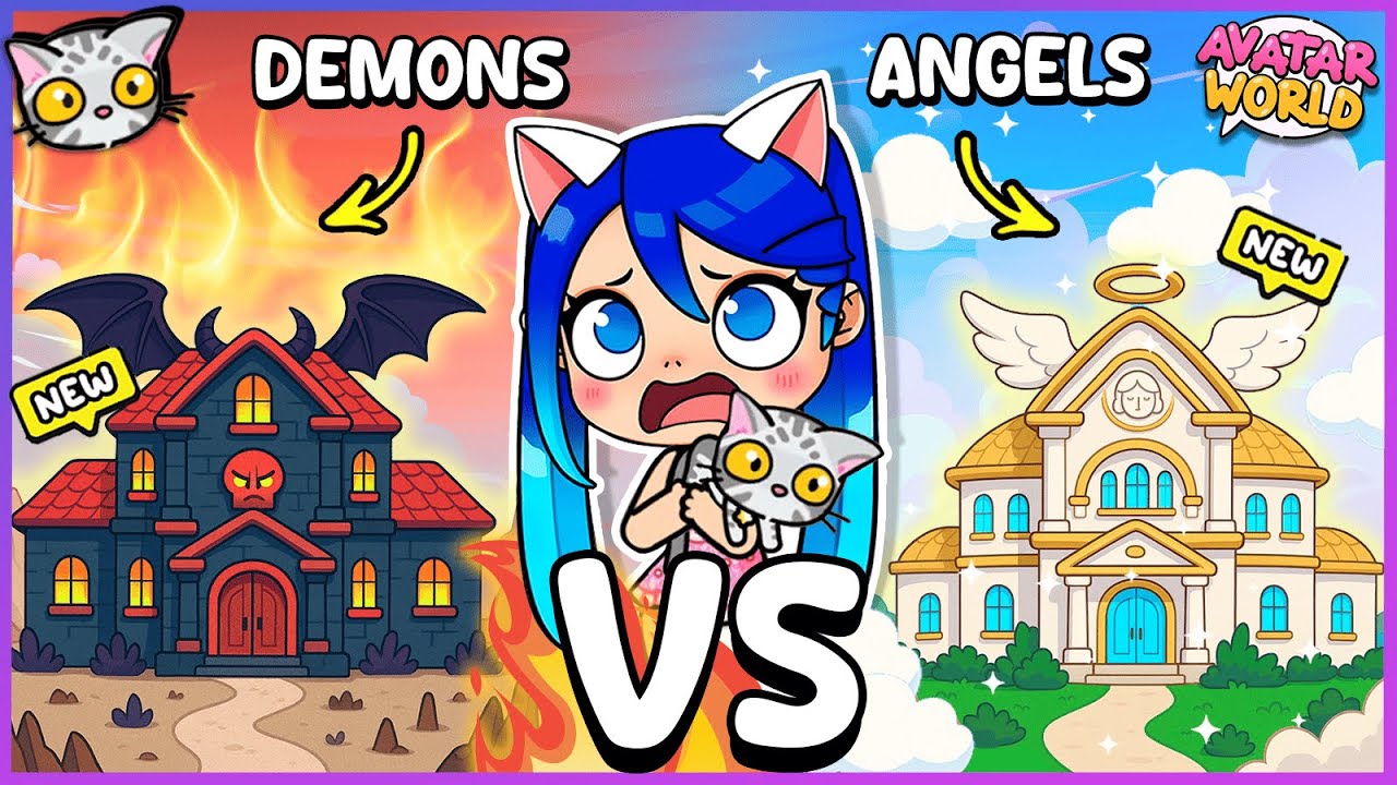 😇 Angel Family VS. Demon Family! Neighborhood Battle in Avatar World 🔥