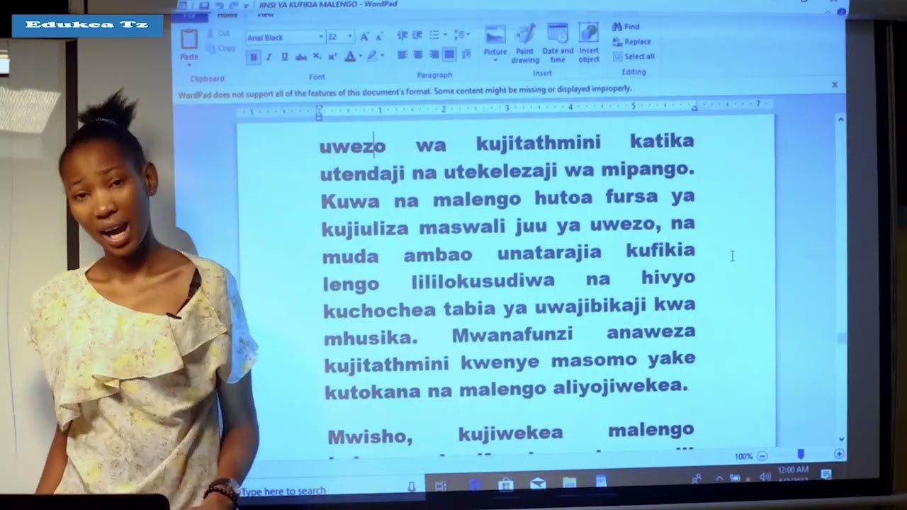 URAIA NA MAADILI DARASA LA VII  JINSI YA KUFIKIA MALENGO
