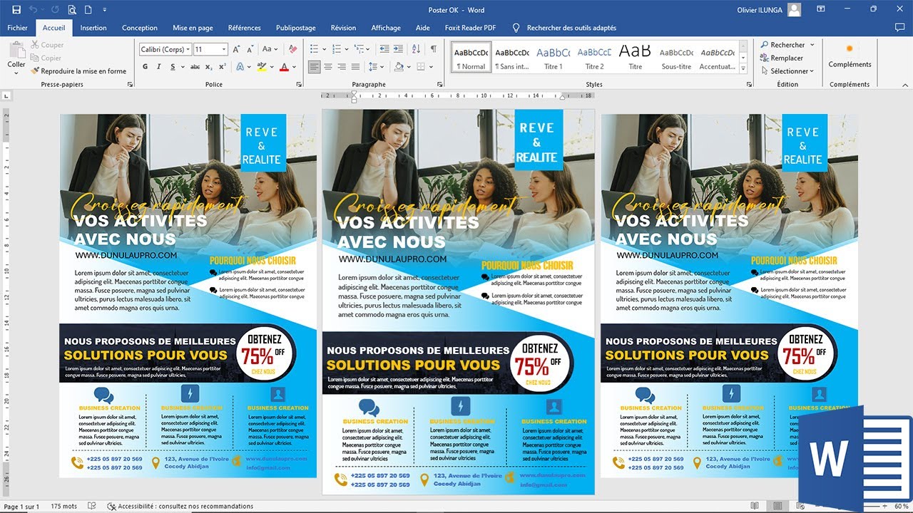 Comment créer une affiche ou Flyer Solution Agency en ms word