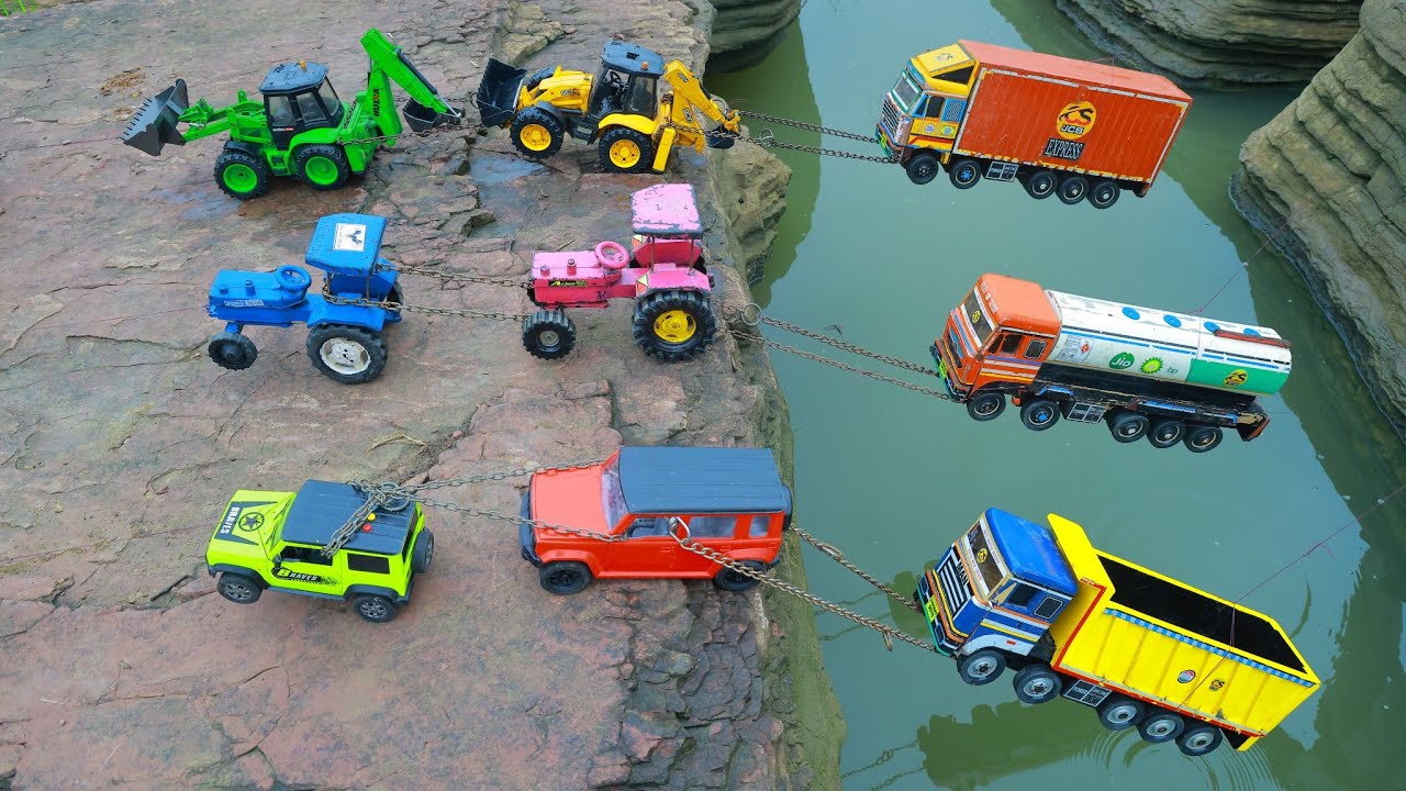 Petrol Tanker Scania Truck Mahindra Thar Accident Pulling Jimny Car JCB Bullet Bike Tractor ? CS Toy