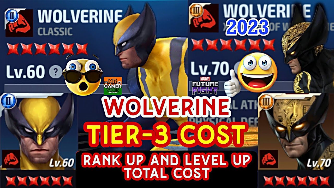😍Wolverine TIER-3 COST 🤨 Rank Up Level Up and Gear Upgrade Total Cost In Marvel future fight 👍
