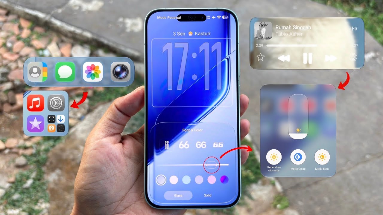 Tema ala iOS 27 dengan Liquid Glass asli 100% work all redmi, poco & xiaomi🔥