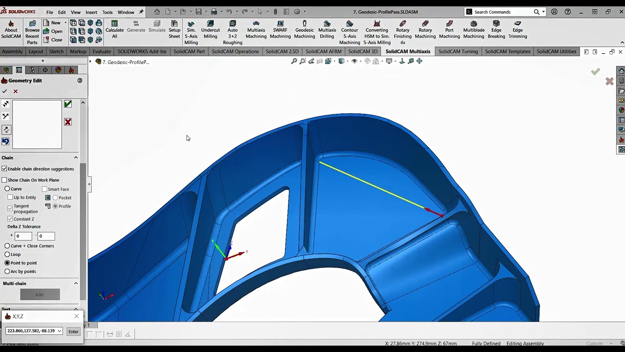 Geodesic Milling - Priority of Boundary or Profile pass | SolidCAM 2025