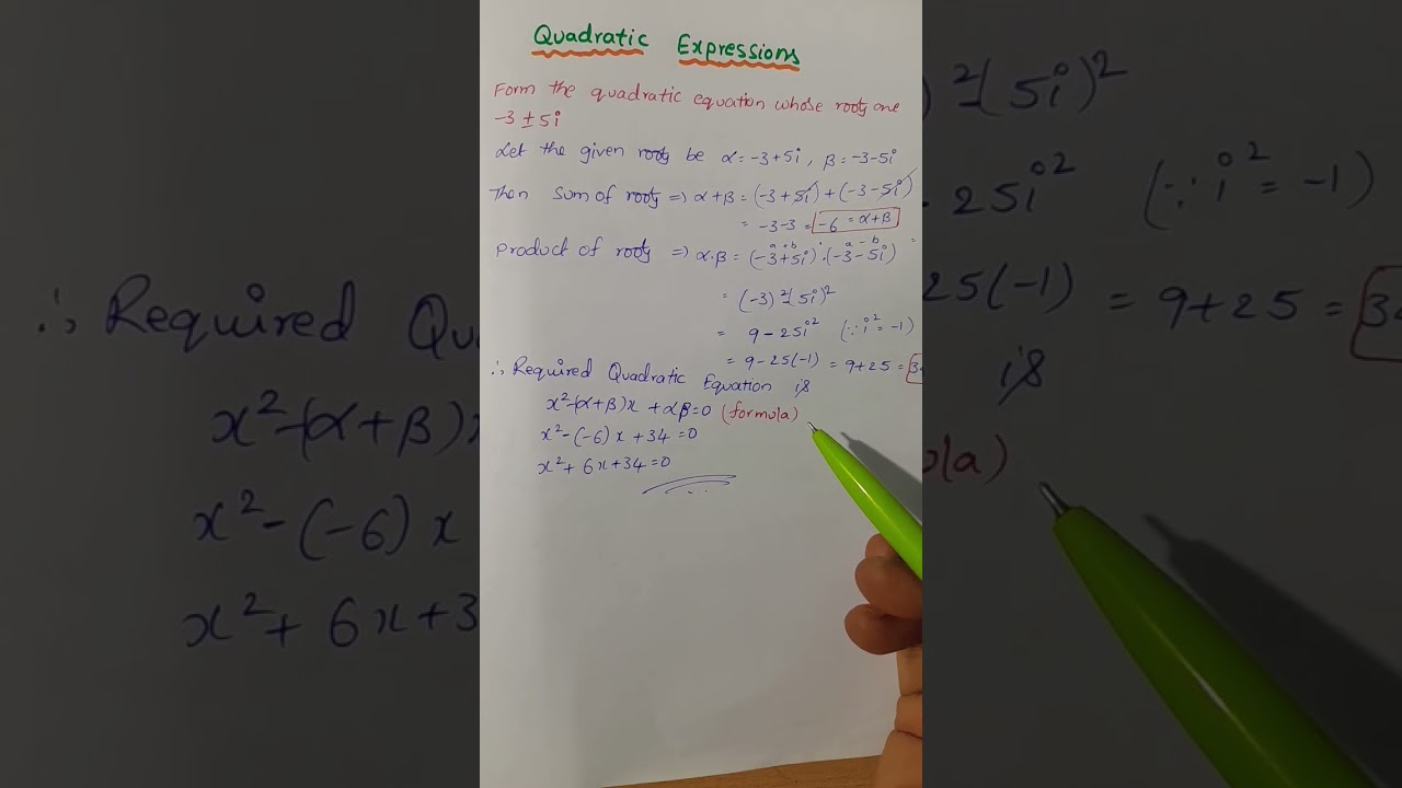 #InterMaths2A #QuadraticExpressions #Vsaq7