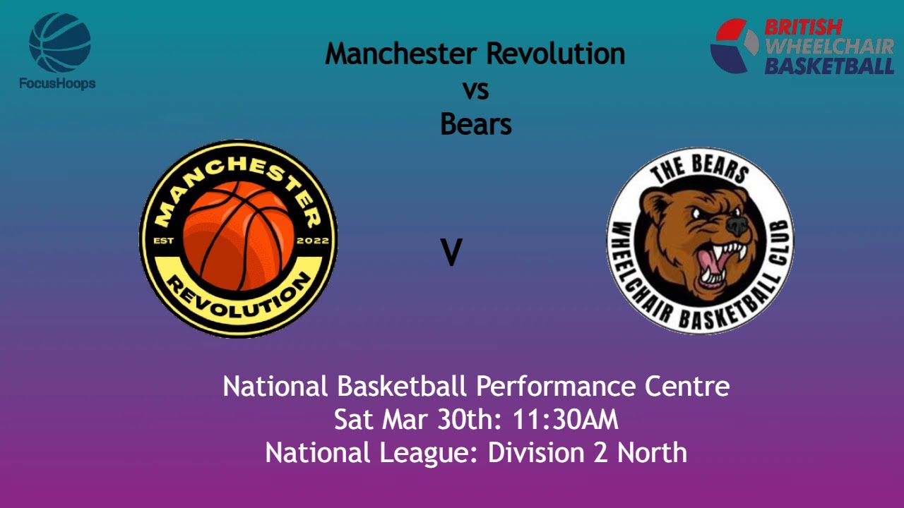 Manchester Revolution 2 v Bears: National League: D2 North 30.03.25  11.30am
