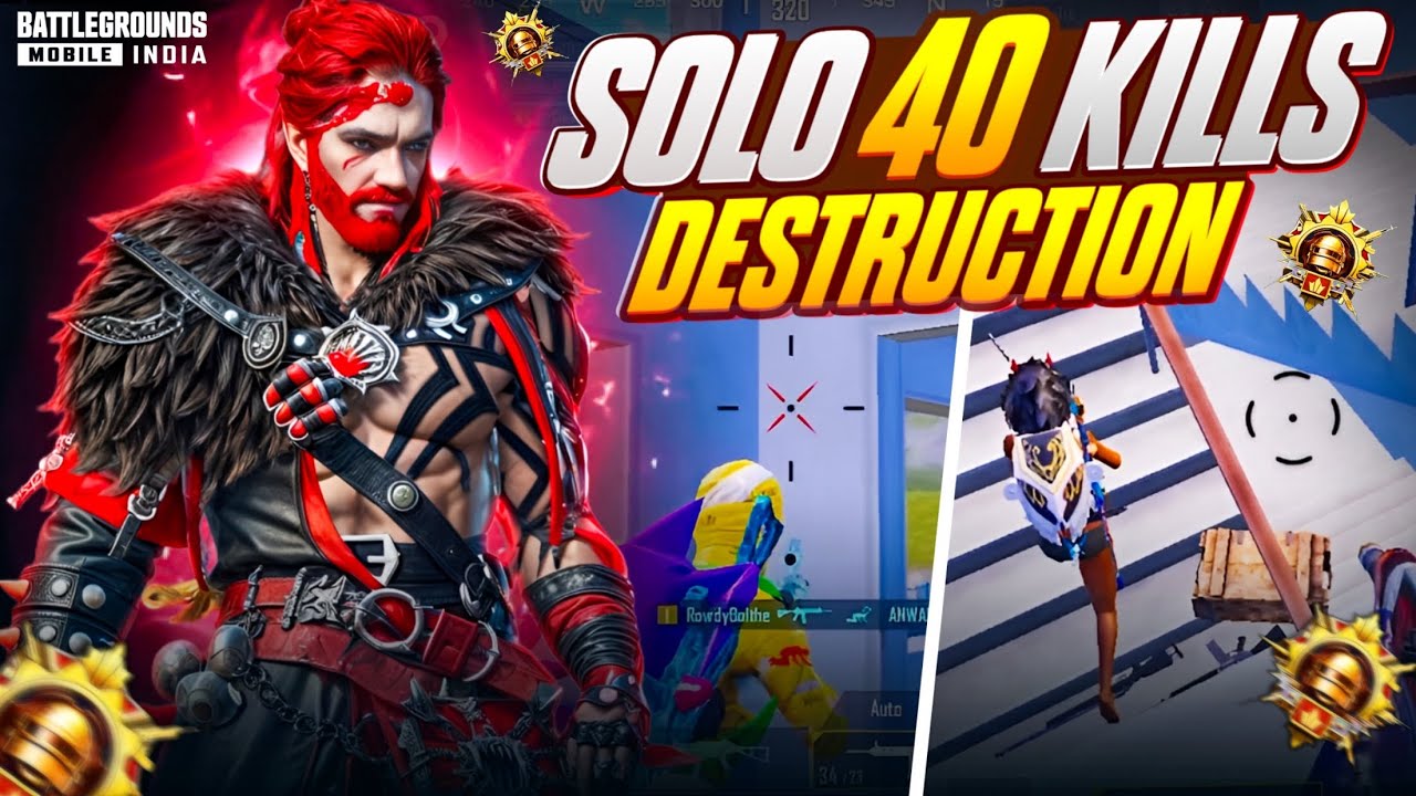 ROWDY vs INTENSE LOBBY ☠️🔥|| 40 Solo Kills FT Rowdy Bolthe ☠️🔥||
