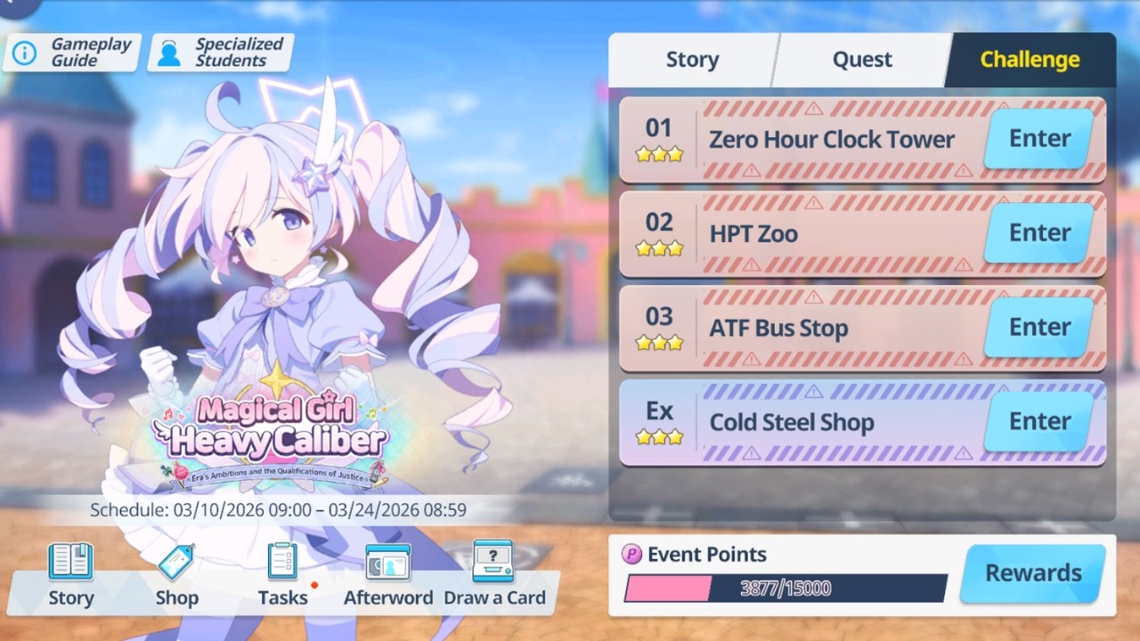 Blue Archive - Event Magical Girl Heavy Caliber  All Challenge EX Stage All Clear Achievement *3