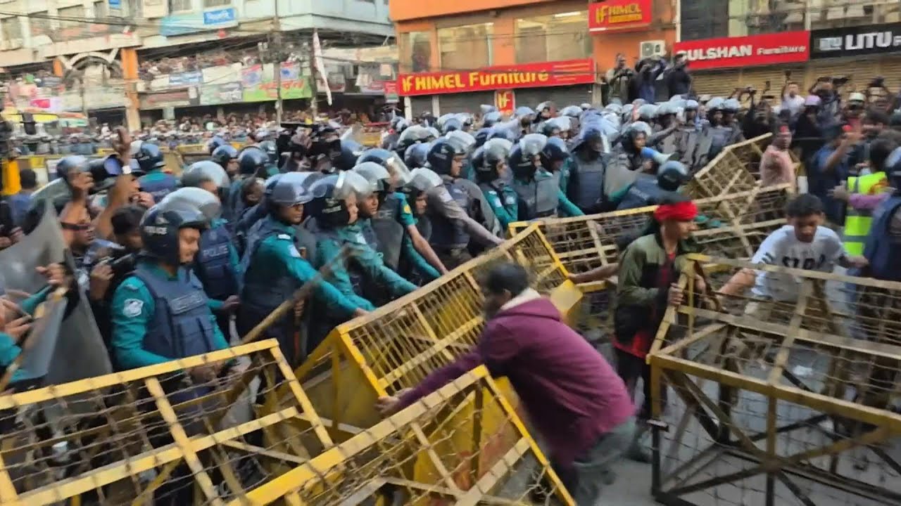 Bangladesh police stop protest from marching towards Indian mission in Dhaka | AFP