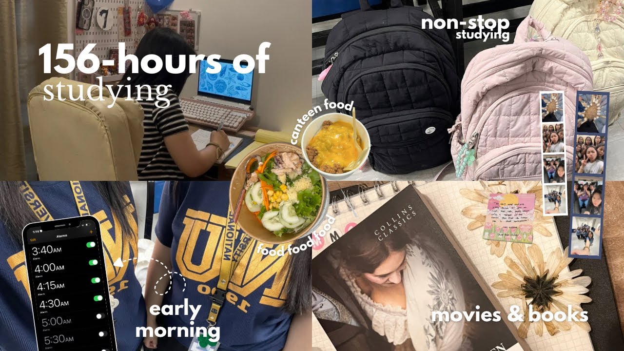 156-hours of STUDYING🖇️ | actual studying 📑 6am classes ⏱️, univ vlogs 📓