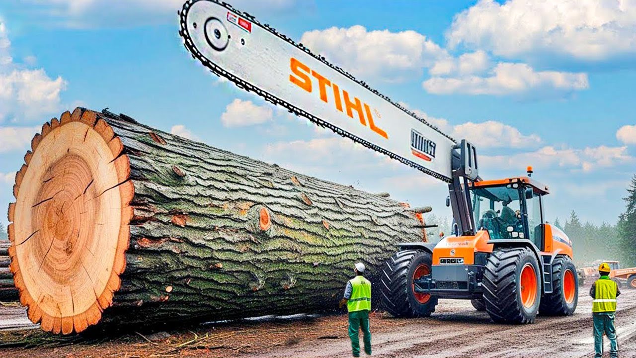 Extreme Dangerous Fastest Big Chainsaw Cutting Tree Machines  Biggest Heavy Machinery Machines