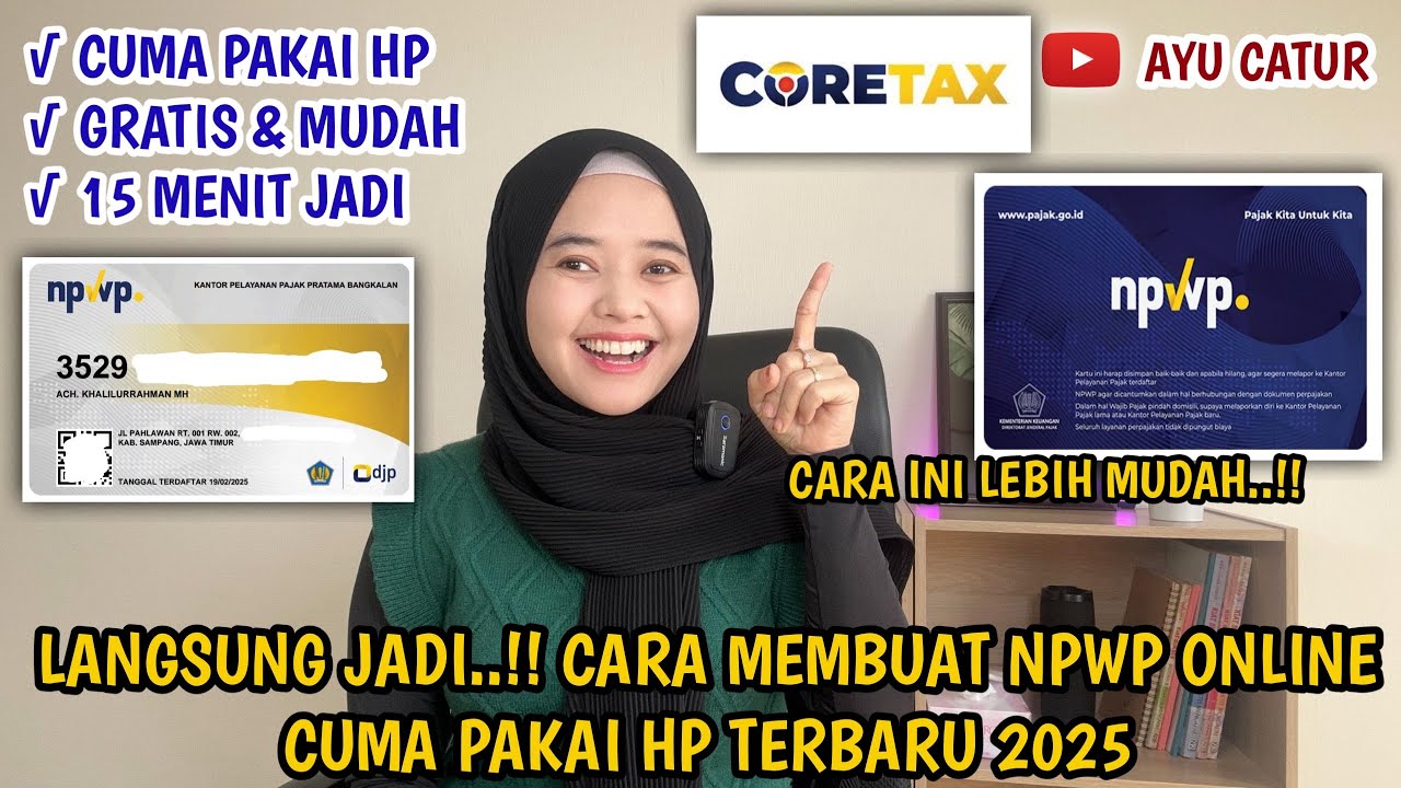 CARA MEMBUAT NPWP ONLINE CUMA PAKAI HP TERBARU 2025 LANGSUNG JADI❗️TUTORIAL DAFTAR NPWP CORETAX FREE