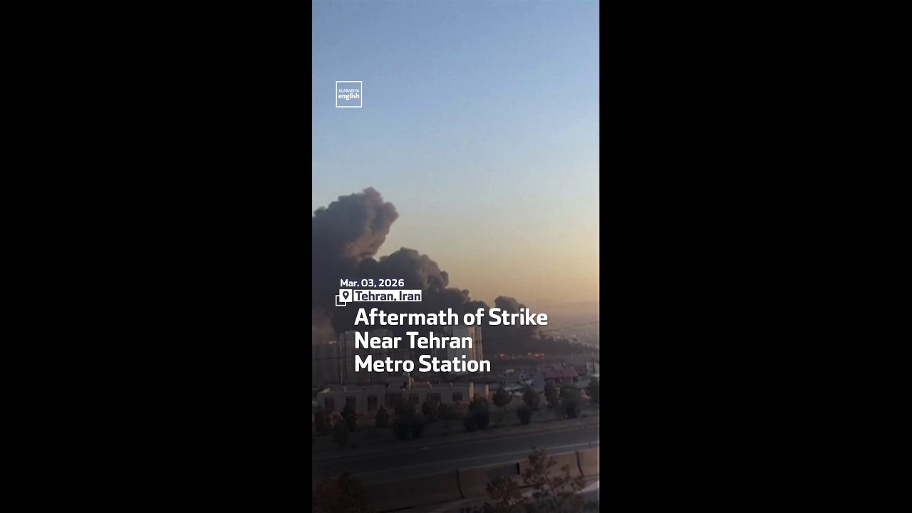 Aftermath of Strike Near Tehran Metro Station