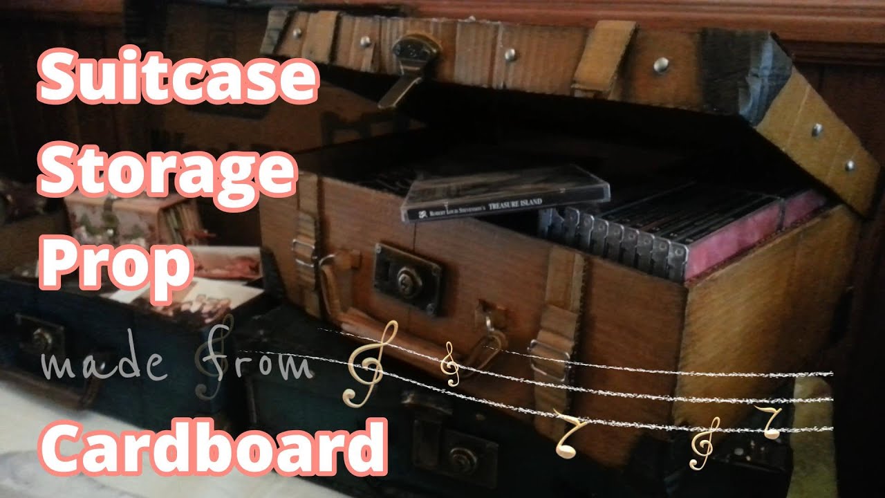 Travel Suitcase Storage Prop, made from Cardboard / TUTORIAL #props  #diy #storage