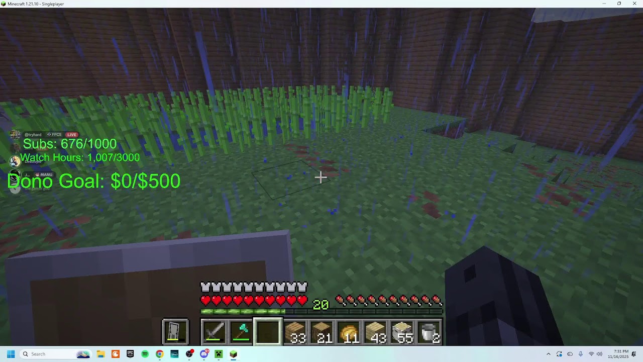Playing  Minecraft Survivel World Day 1