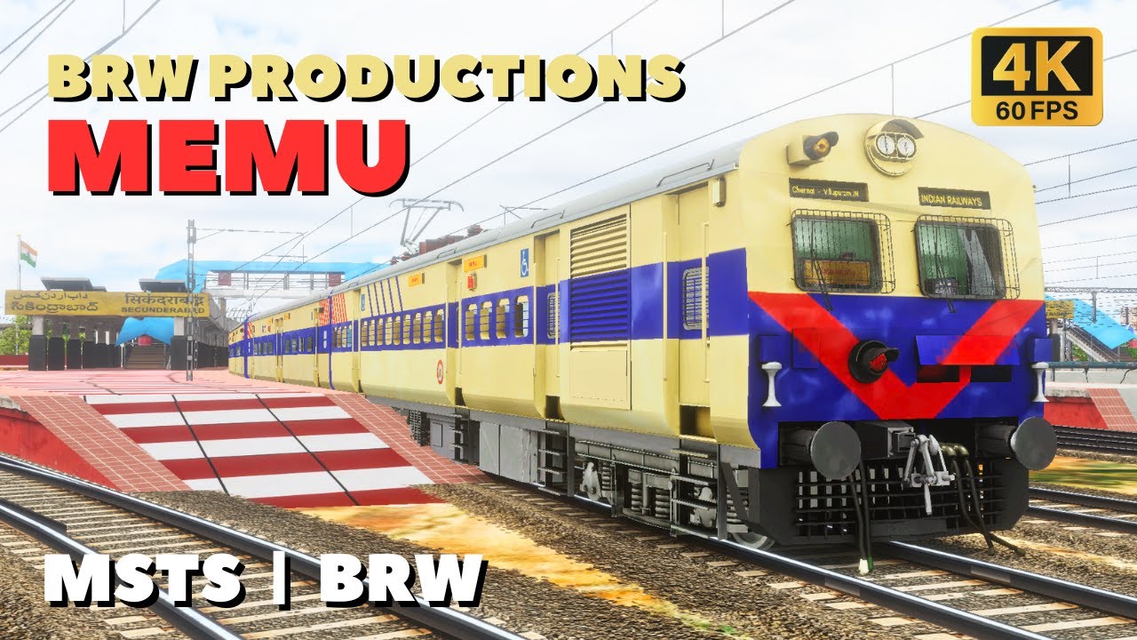 Indian Railways OG MEMU Pack by BRW | Stunning 4K Graphics | #msts #openrails Train Simulation
