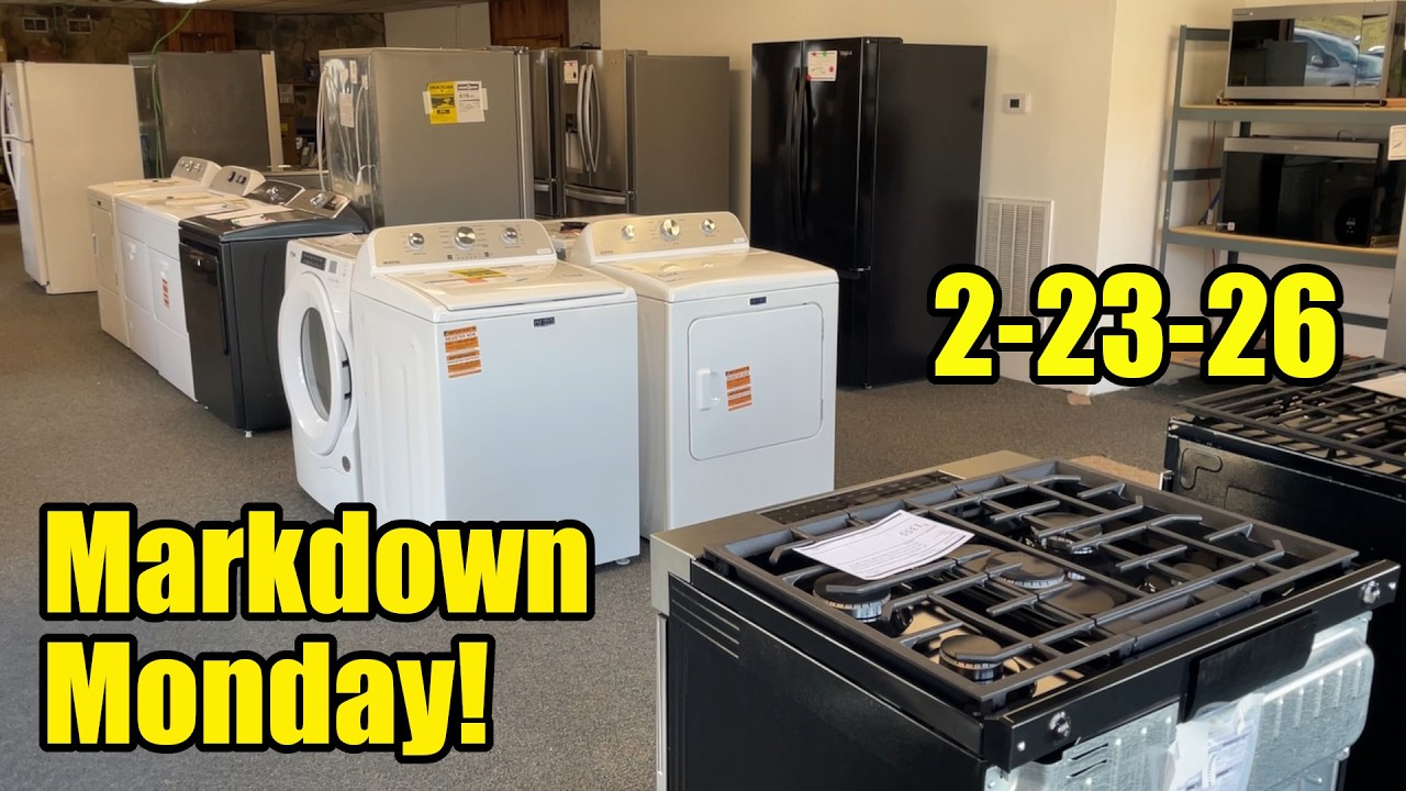 Markdown Monday video, 2-23-26.  Check out the newest Scratch & Dent Appliances at The Lucky Penny!