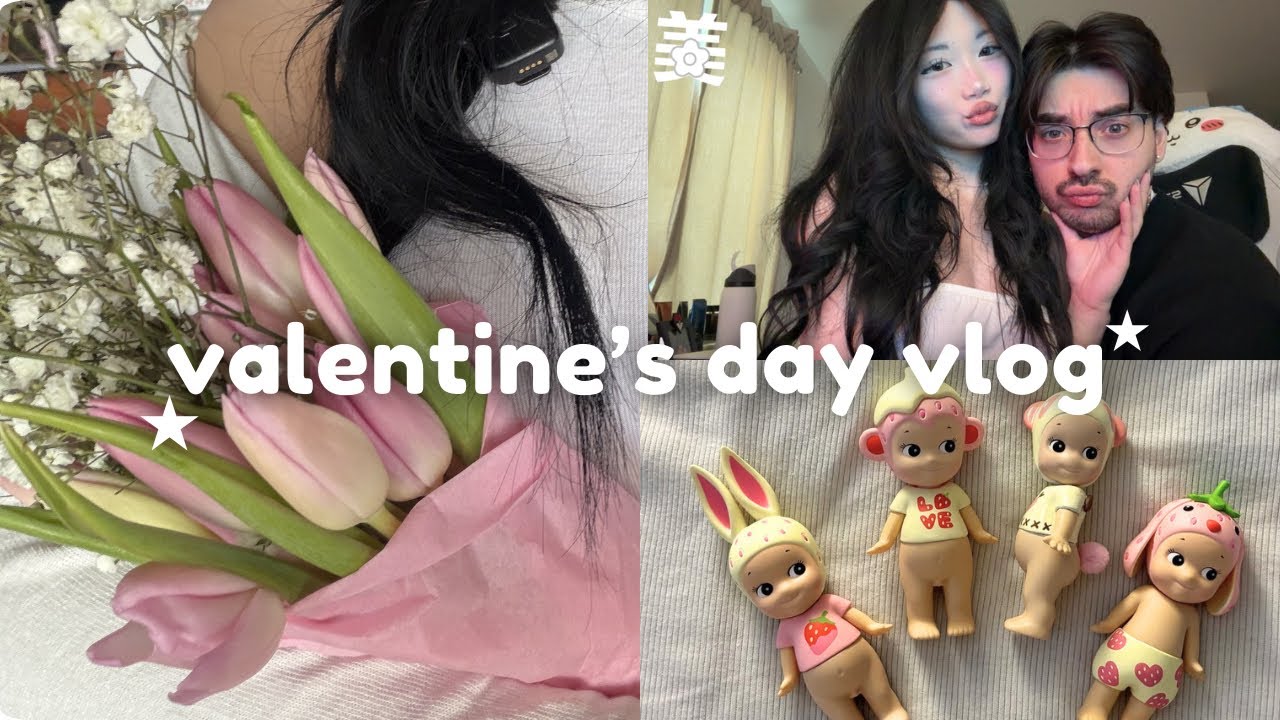 VALENTINE’S DAY VLOG ♡ ‧₊˚ ⋅ ౨ৎ  ‧₊ | gift exchange, baking & homemade pizza night