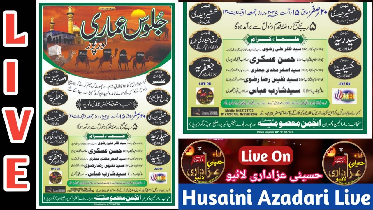 Juloos E Amari 20 Safar| Lorpur Akbarpur Ambedkar Nagar 2025 #husainiazadarilive  #chehlum2025