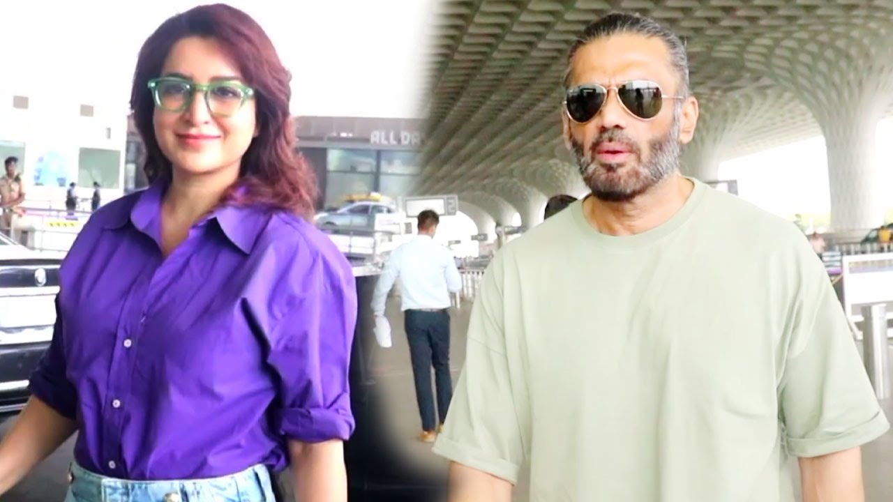 Tisca Chopra And Suniel Shetty Spotted at Mumbai Airport | Shudh Manoranjan