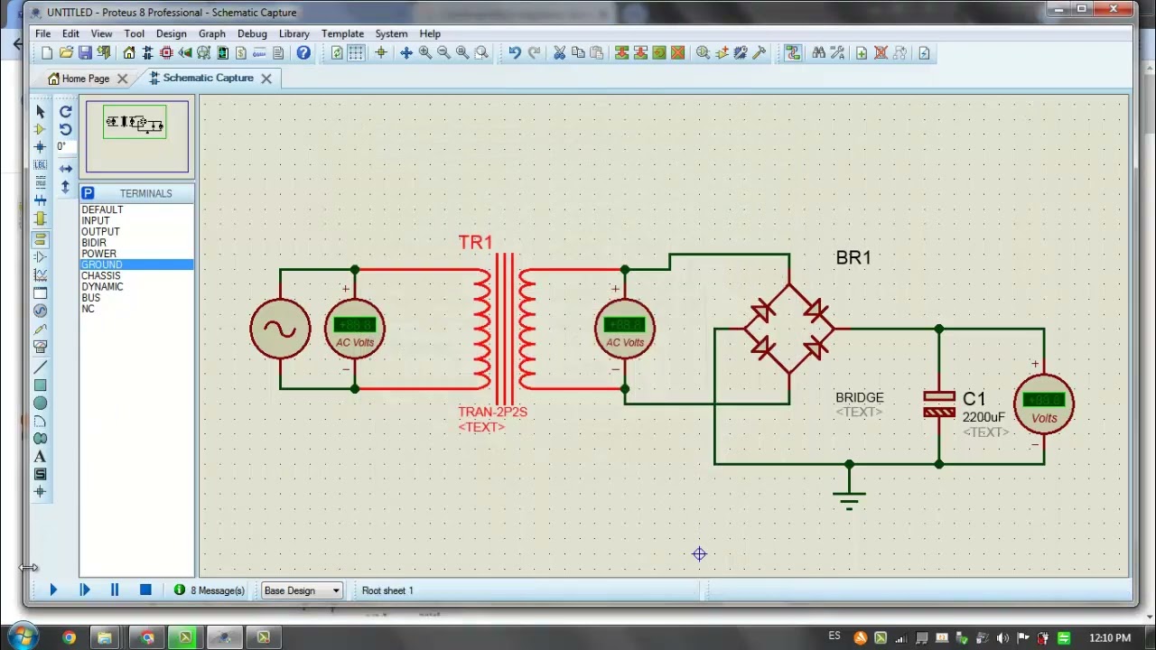 Simulacion Fuente lineal de 24V con Proteus