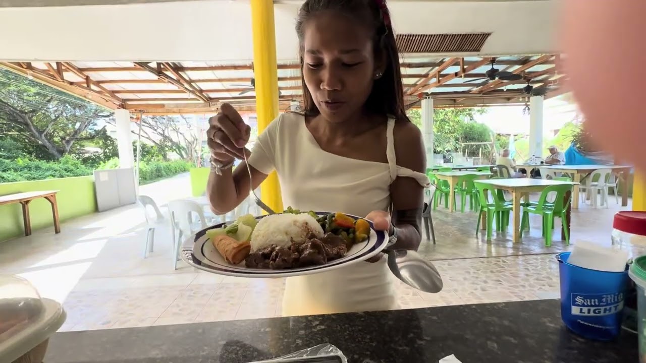 Me trying this cheap restaurant at Andrea’s eatery Filipino restaurant 