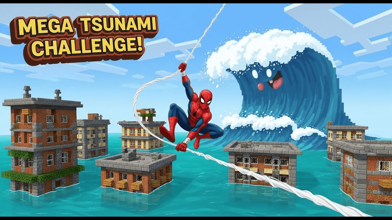 Spider Man 24 Hours Surviving the Mega Tsunami 🌊🕷️ Can He Outrun the Giant Wave 🌪️💦#SpiderMan