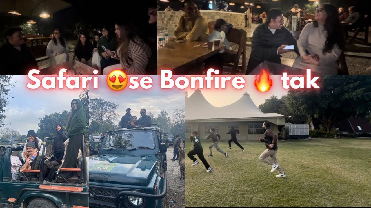 “Subah Jungle Safari 🌿 Shaam Bonfire 🔥 | Jim Corbett Complete Day Vlog | Part 2”