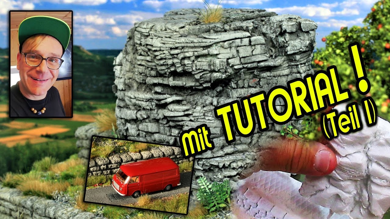 TUTORIAL Leicht-Modellbau: Felsen + Stein-Strukturen | Workshop #kunstmichiworld 082 #DickeKlippen 1