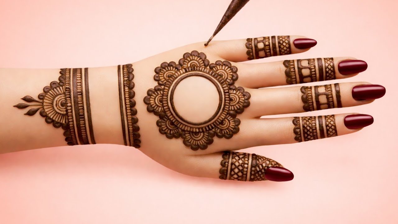New gol tikki mehndi design || back hand simple and easy mehndi design || mehndi design || 