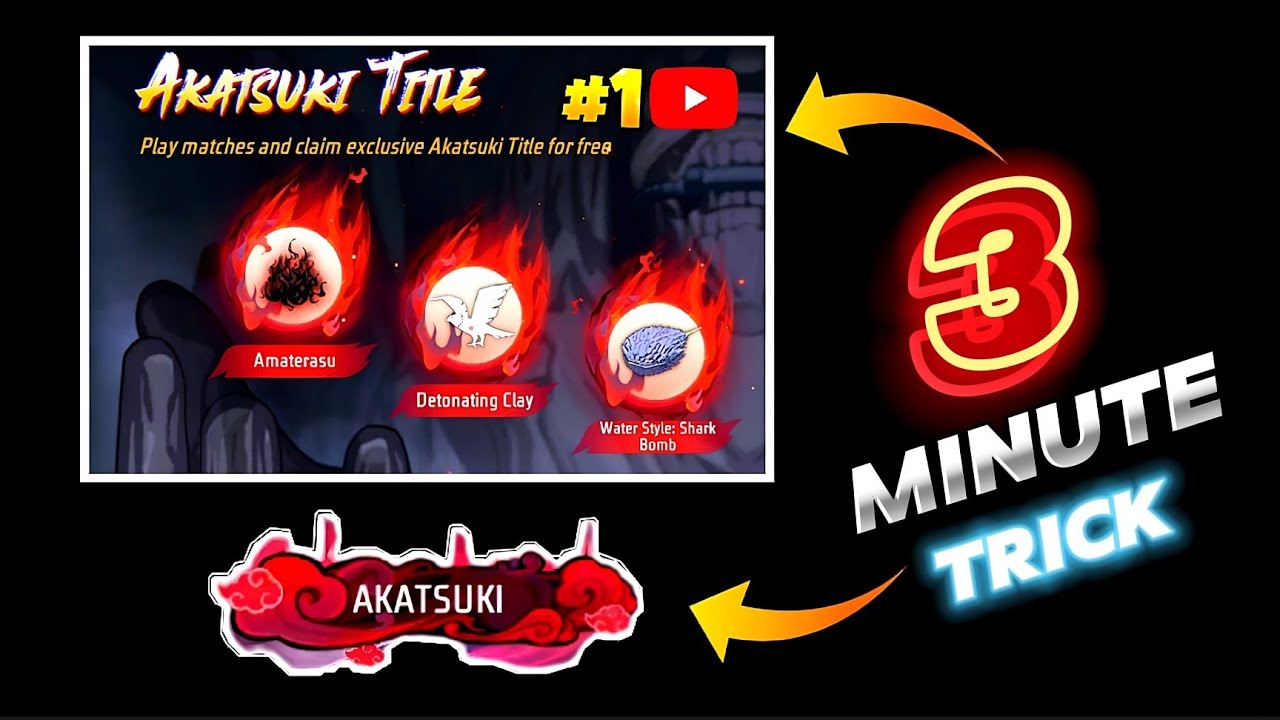 HOW TO COMPLETE AKATSUKI TITLE EVENT MISSION FREE FIRE IN 3 MINUTE || 😮🔥